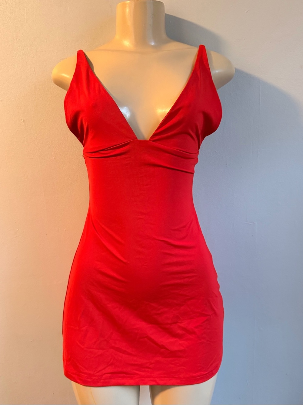 Rusty Cherry Red V-Neck Mini sport dress
